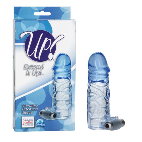 Up Extended It Up Vibrating Extension Sleeve - Blue