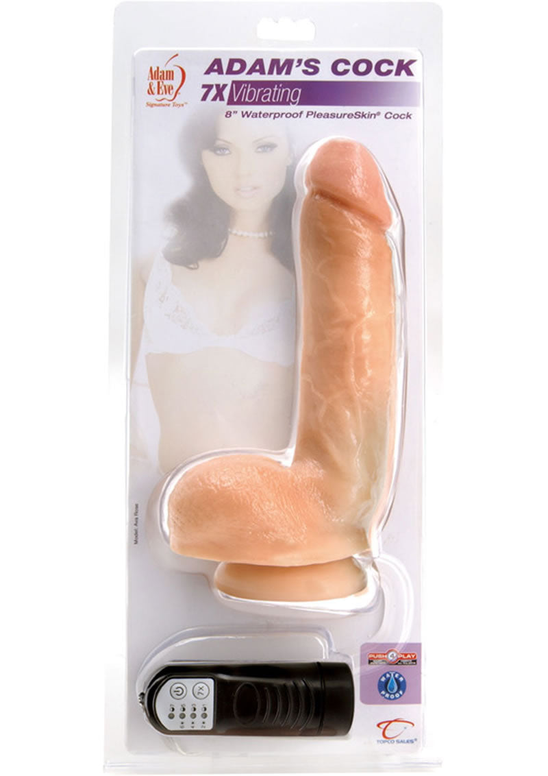 Adam`s Cock - Vibrating Dildo Waterproof - Ivory