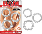 "Ram Beaded Cockrings - Clear NW2485-1"