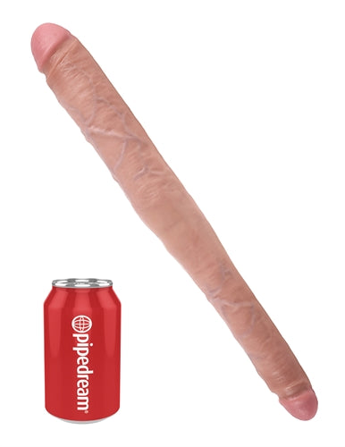 Doble Dildo Cónico de 40.6 cm King Cock - Color Piel