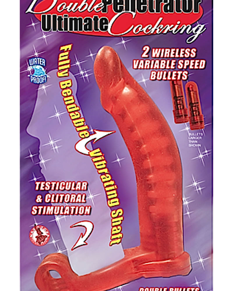 Cockring Doble Penetrador Rojo
