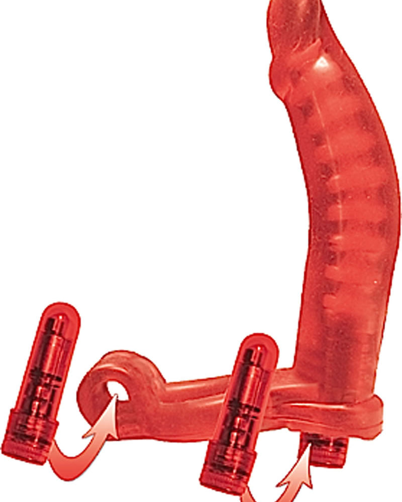 Cockring Doble Penetrador Rojo
