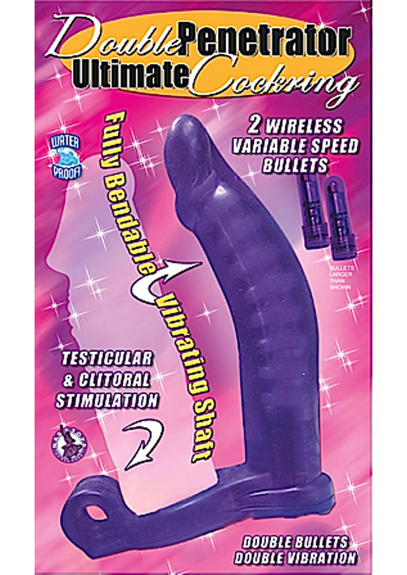 Double Penetrator Cockring Purple