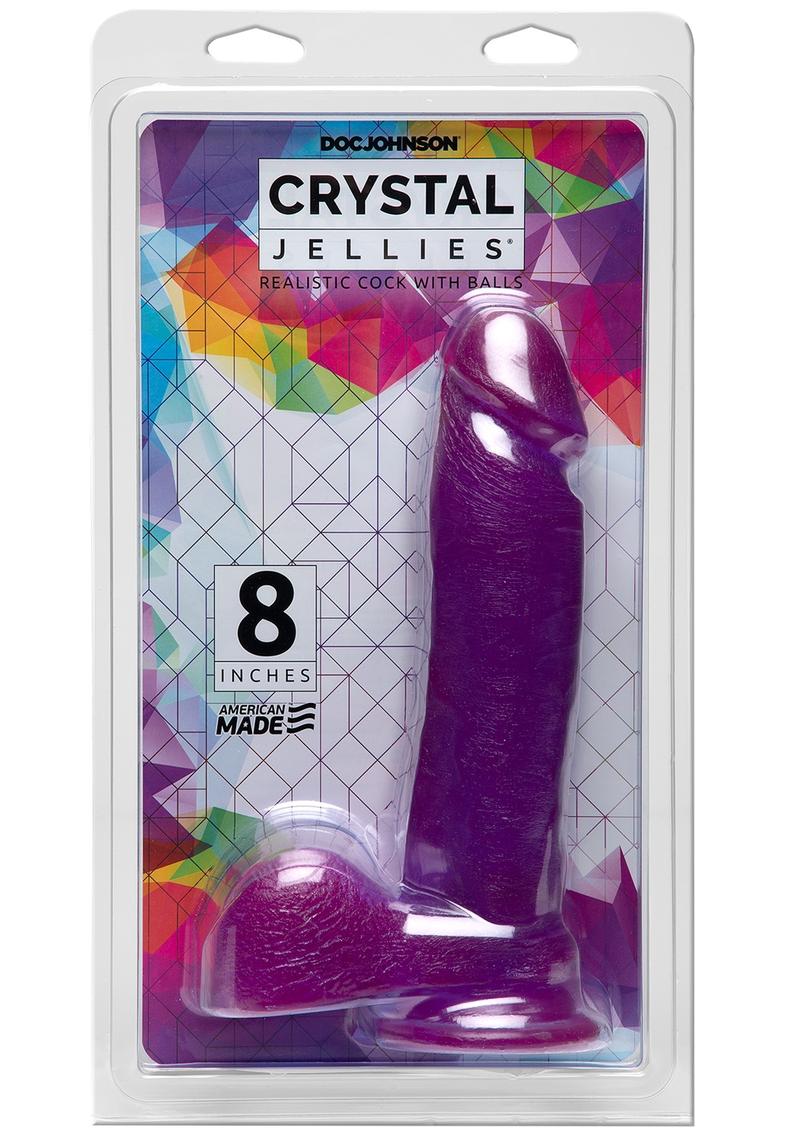 Pene Crystal Jellies Ballsy de 8 pulgadas con ventosa