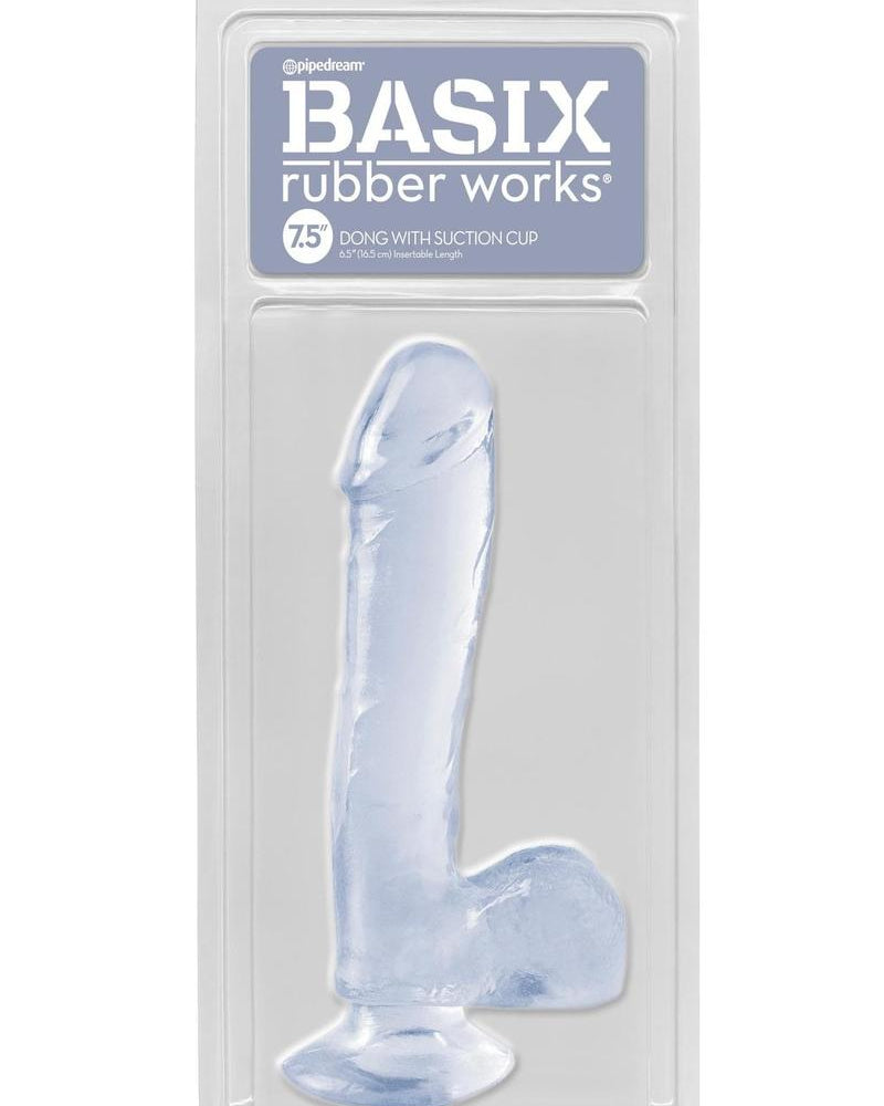 Basix 7.5 Dong con ventosa transparente