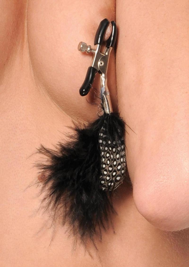 Pinzas para pezones con plumas de Fetish Fantasy