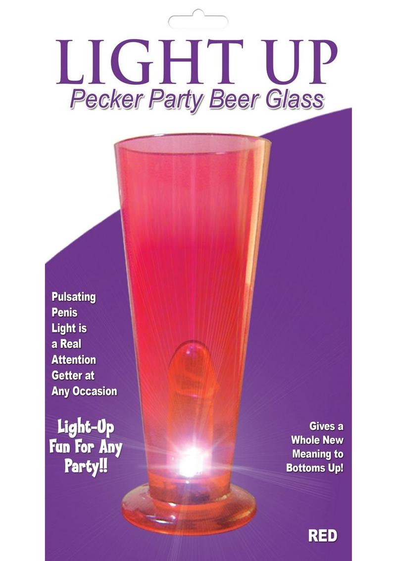 Party Pecker Light Up Beer Glass Red