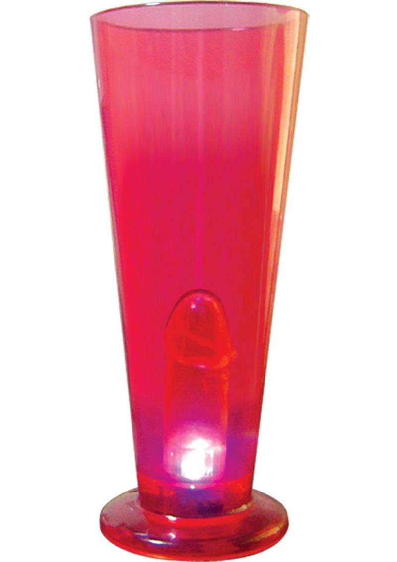 Party Pecker Light Up Beer Glass Red