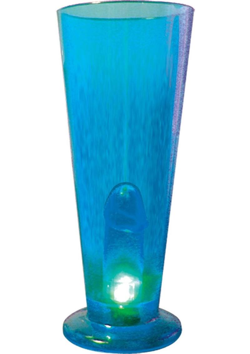 Vaso de cerveza iluminado Party Pecker azul