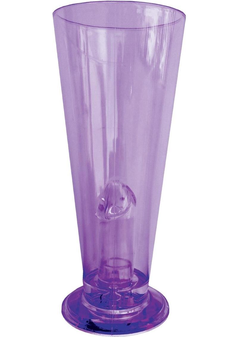 Party Pecker Light Up Beer Glass Purple