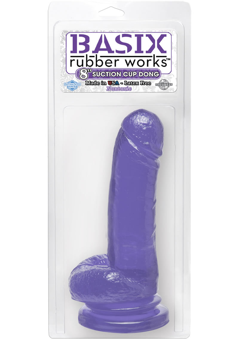 Dong con ventosa Basix de 8 pulgadas color morado