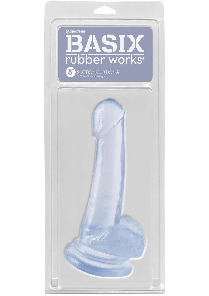 Pene Basix con ventosa de 8 pulgadas transparente