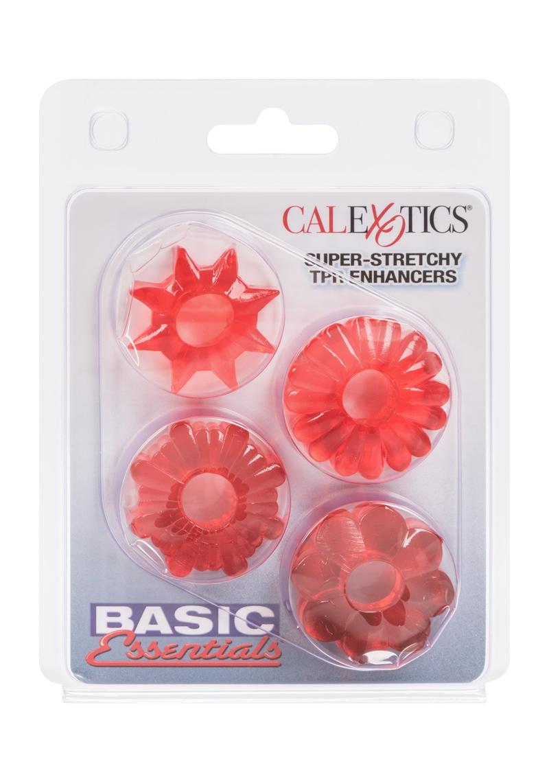 Basic Essentials Super Stretchy TPR Enhancers Assorted Shapes Red