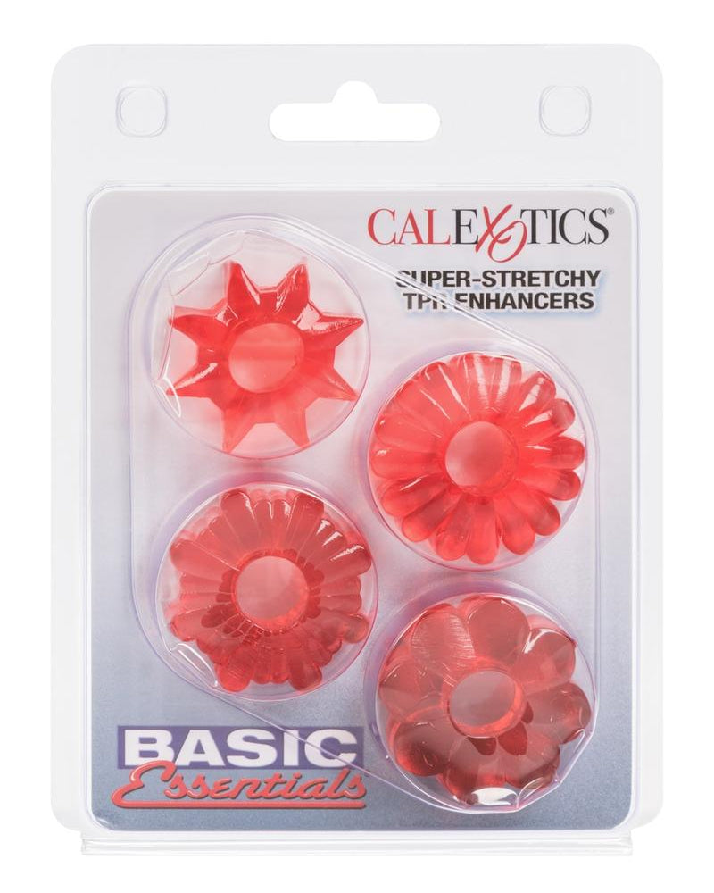 Reforzadores de TPR superelásticos Basic Essentials, formas variadas, color rojo