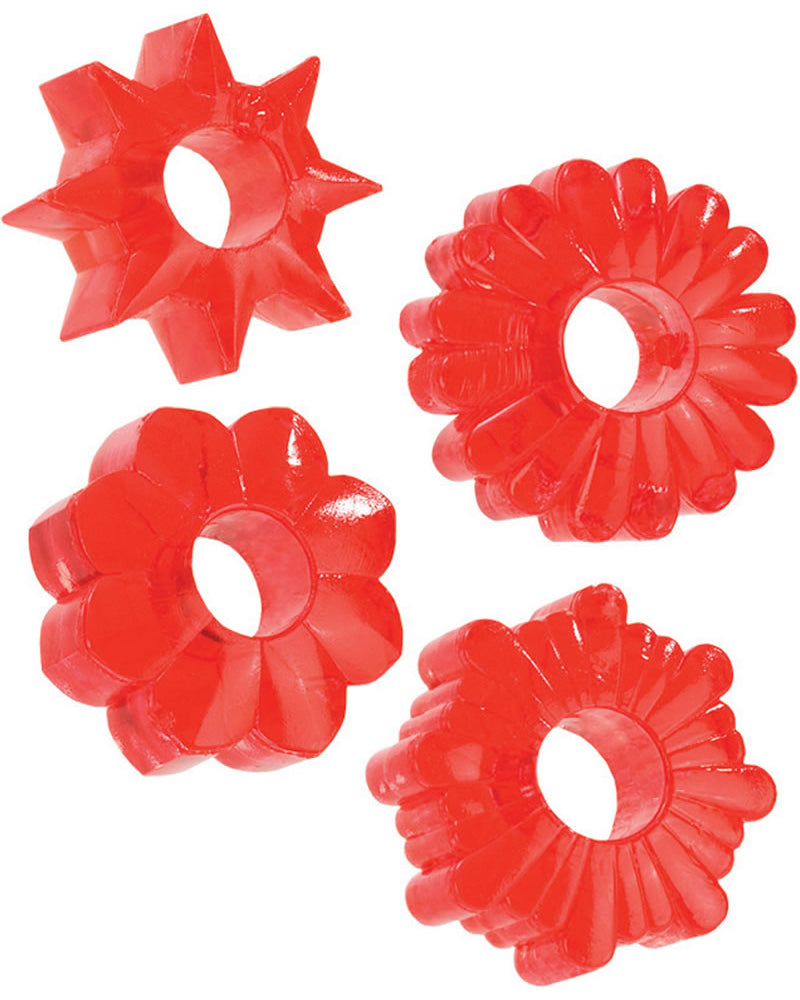 Reforzadores de TPR superelásticos Basic Essentials, formas variadas, color rojo