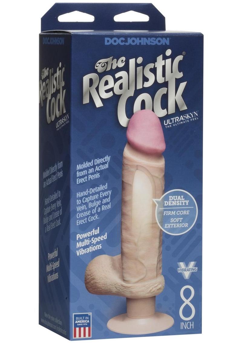 Pene vibrador realista Vibro UR3 de 8 pulgadas, color blanco