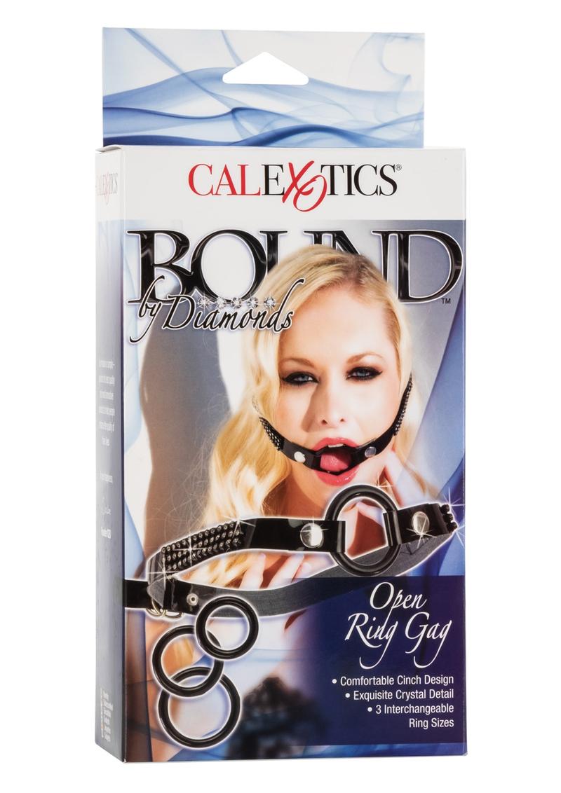 Bound By Diamonds Open Ring Gag Black
