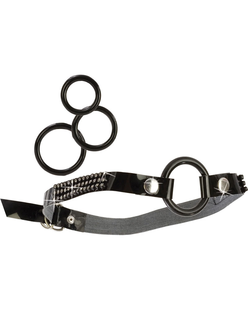 Mordaza de anillo abierto Bound By Diamonds, color negro