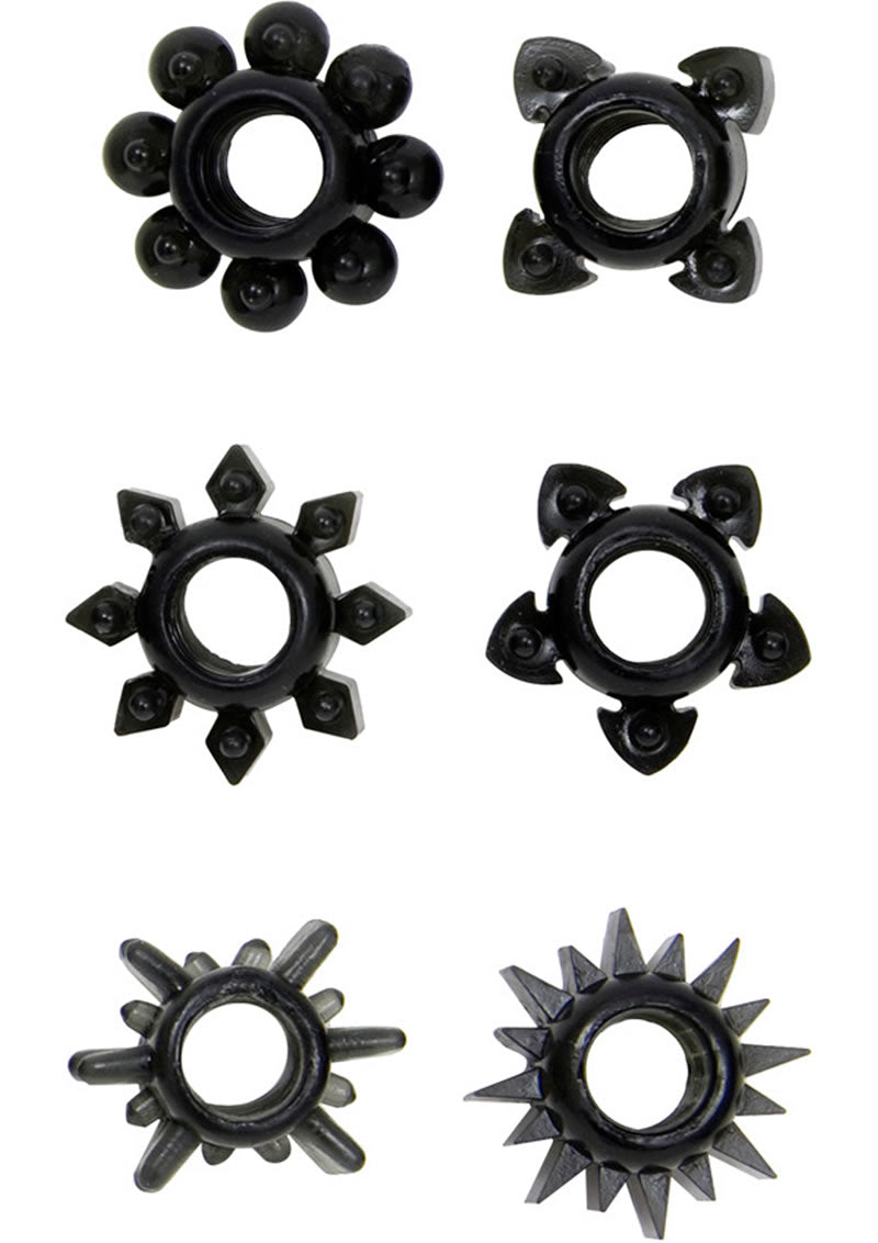 Tower Of Power Black Six Pack Cock Rings