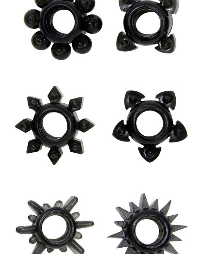 Anillos para el pene Tower Of Power Black Six Pack