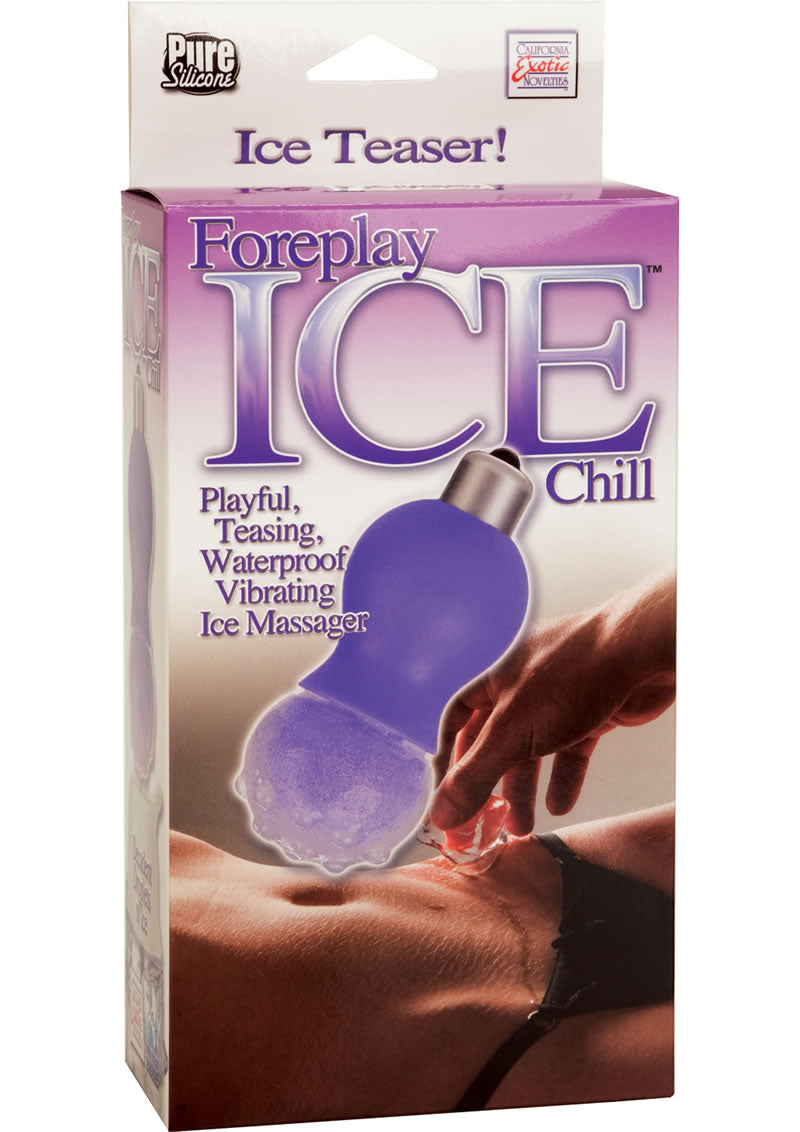Foreplay Ice Chill Vibrating Ice Massager Silicone 3 Inch Purple