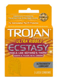 Trojan Condom Stimulations Ecstasy Lubrciated 2 Pack