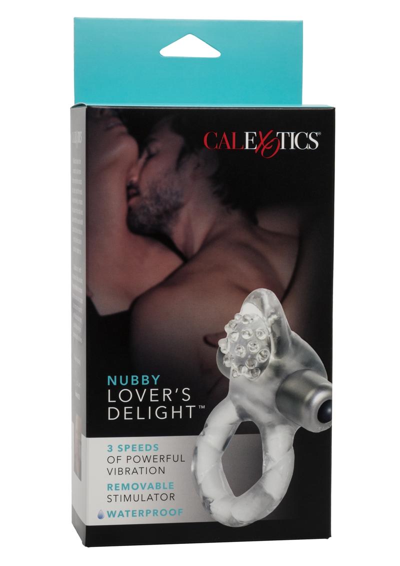 Lovers Delight Nubby con estimulador extraíble de 3 velocidades transparente