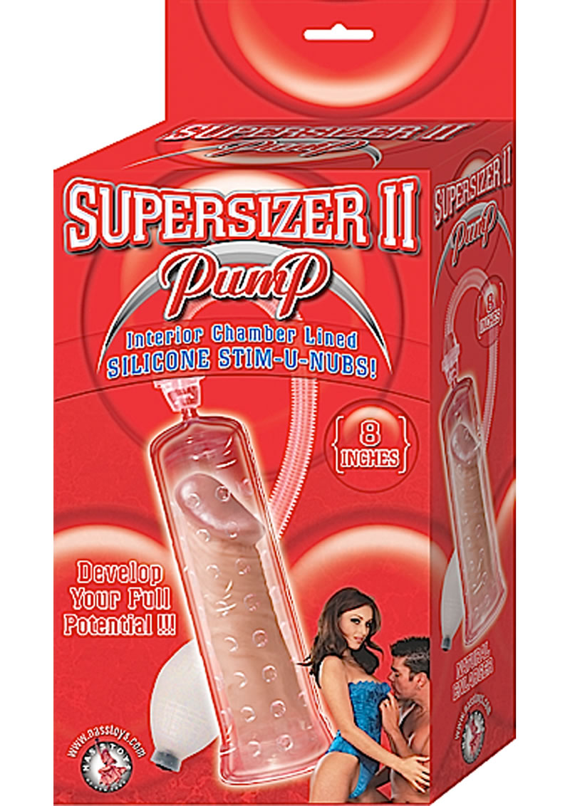 Supersizer II Penis Pump Chamber Lined With Silicone Nubs 8 Inch Clear