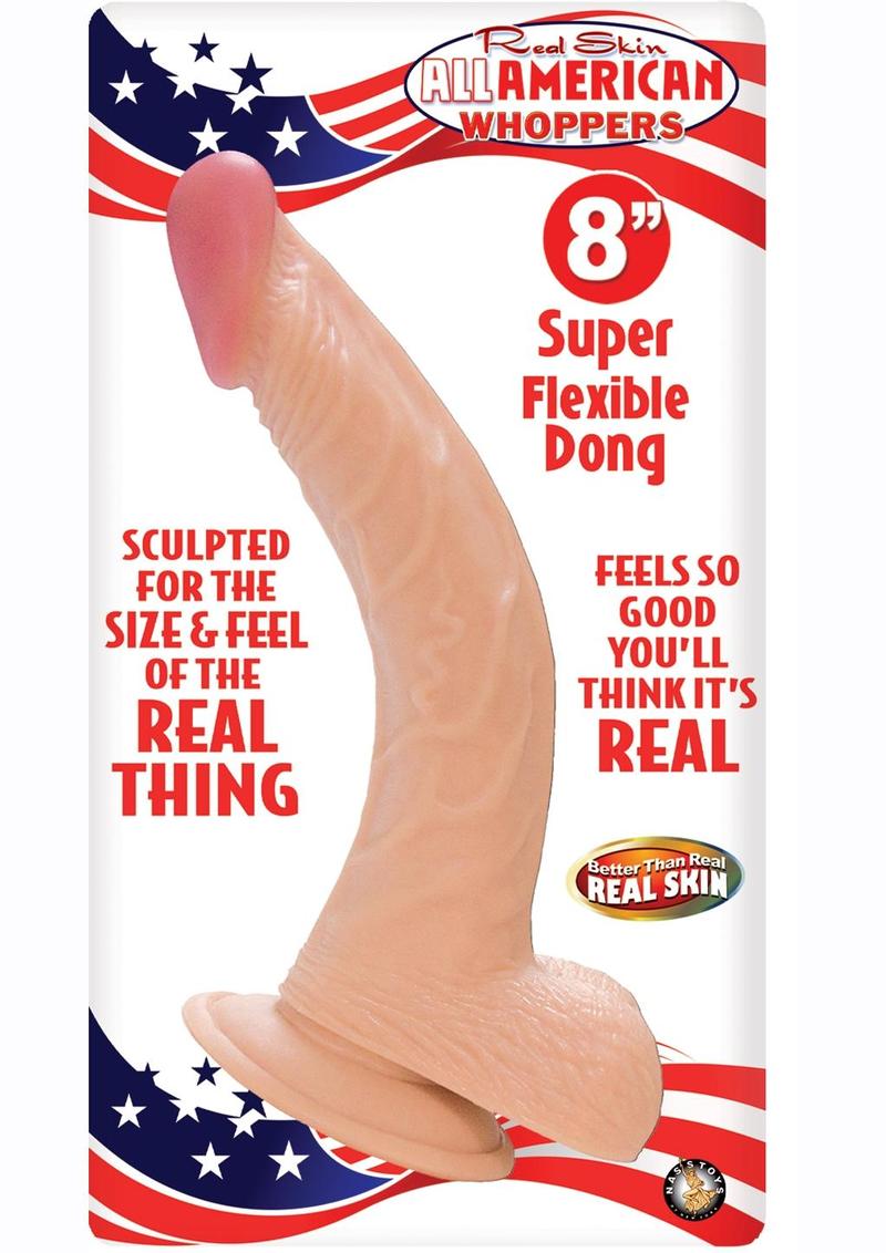 Real Skin All American Whoppers Dong With Balls 8 Inch Flesh