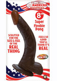 Real Skin Afro American Whoppers Dong With Balls 8 Inch Brown