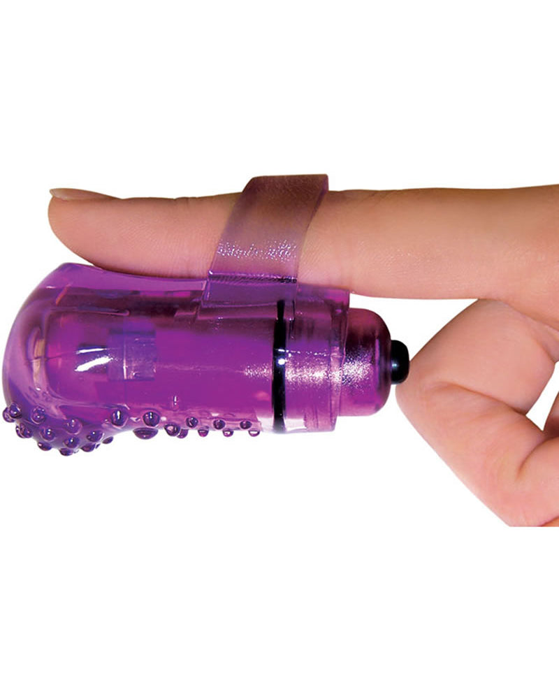 The Fing Os Fun Finger Vibe Silicone Waterproof 6 Per Display Nubby Only Purple
