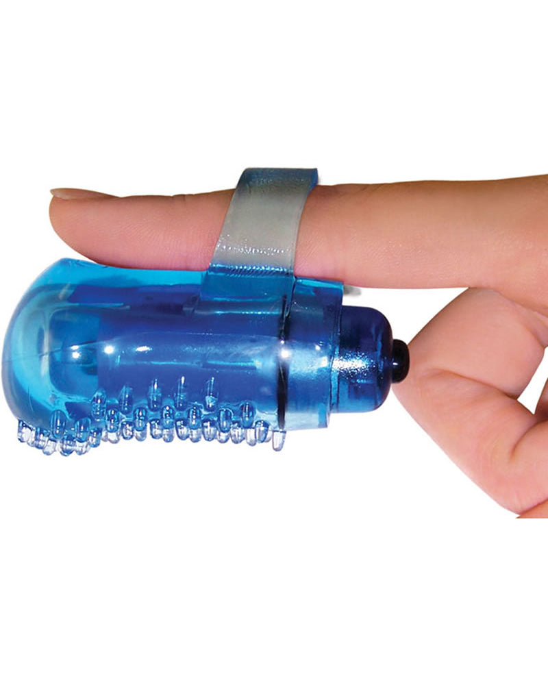 The Fing Os Fun Finger Vibe Silicone Waterproof 6 Per Display Tingly Only Blue