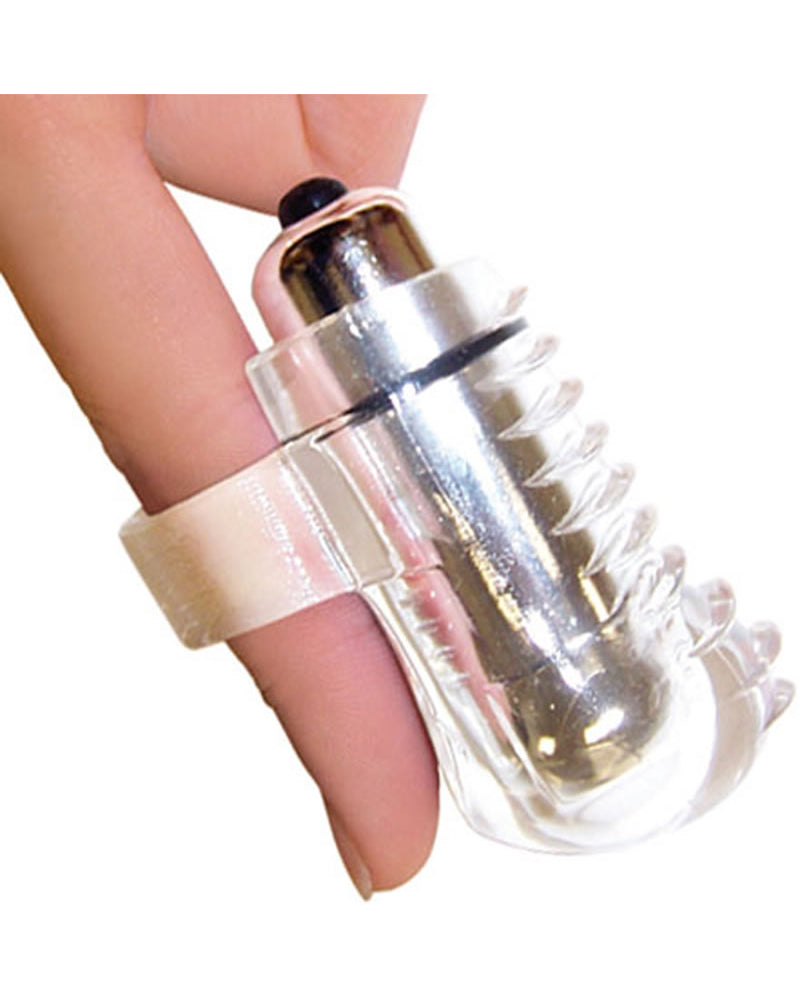 The Fing Os Fun Finger Vibe Silicone Waterproof 6 Per Display Wavy Only Clear