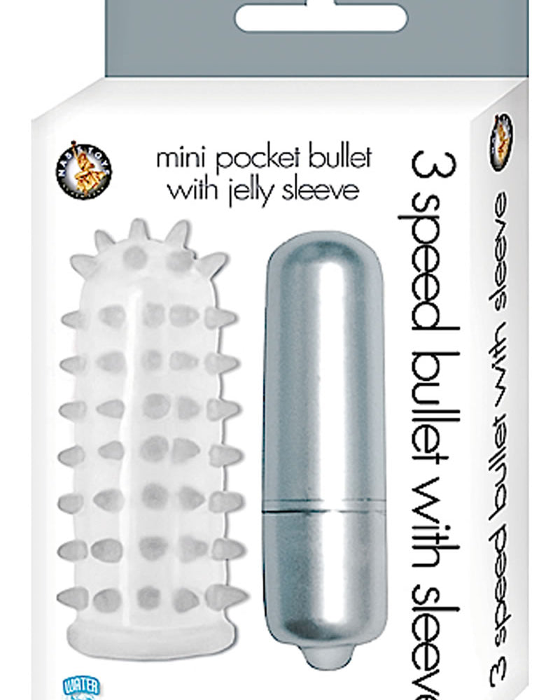 Mini Pocket Bullet con funda de gelatina plateada