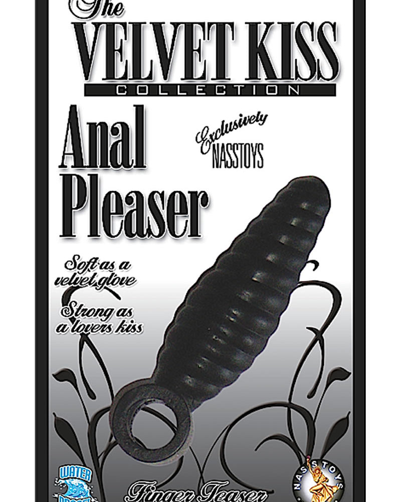 Juguete sexual anal con dedos de la colección Velvet Kiss, color negro