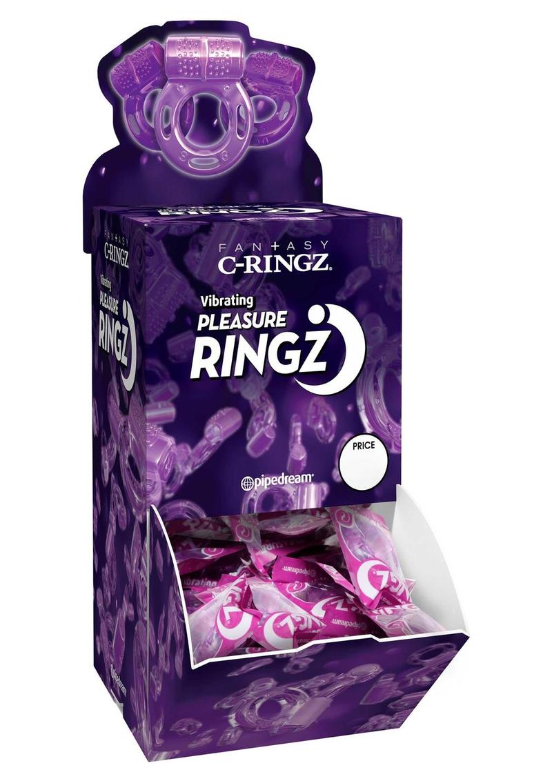 Anillos de pene desechables Vibrating Pleasure Ringz, 36 unidades por recipiente