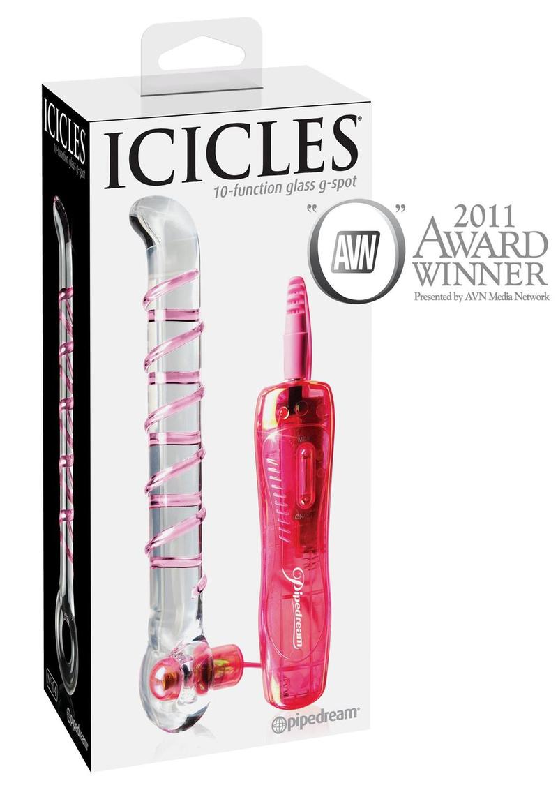 Icicles No 4 Glass Vibrator 7 Inch Clear