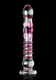 Icicles No 6 Textured Glass Dong 8.5 Inch Clear/Pink