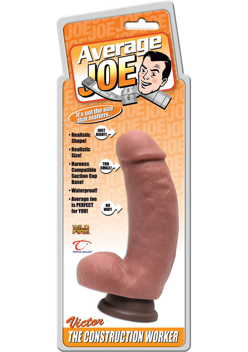 Average Joe Victor The Construction Worker Dildo Waterproof 7 Inch Flesh