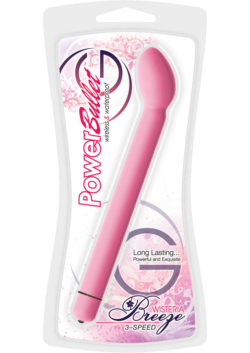 Vibrador Power Bullet G Wisteria Breeze resistente al agua, color rosa, 6,5 pulgadas