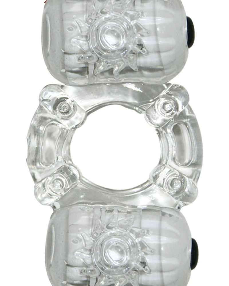 The Macho Crystal Collection Partners Pleasure Ring 7 Function Waterproof Clear