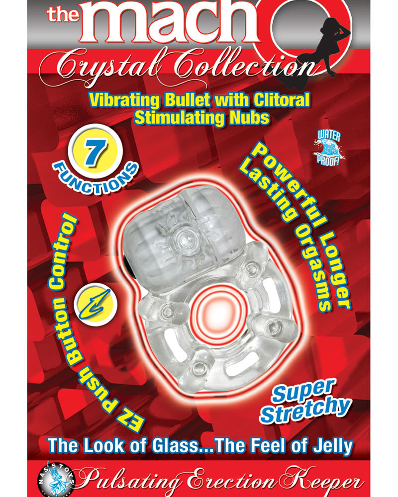 The Macho Crystal Collection Pulsating Erection Keeper 7 Function Waterproof Clear