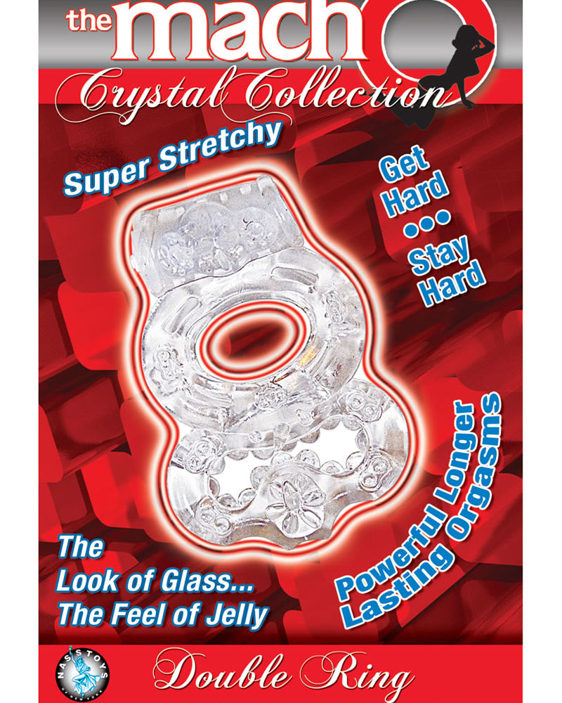 The Macho Crystal Collection Double Ring Clear