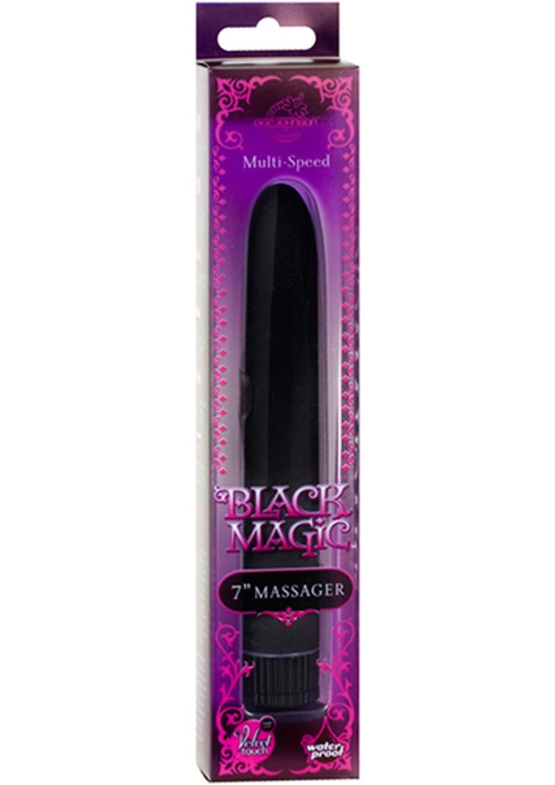 Vibrador Black Magic Velvet Touch resistente al agua de 7 pulgadas, color negro