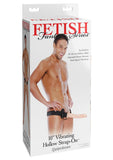 Fetish Fantasy 10 inch Vibrating Hallow Strap On Flesh