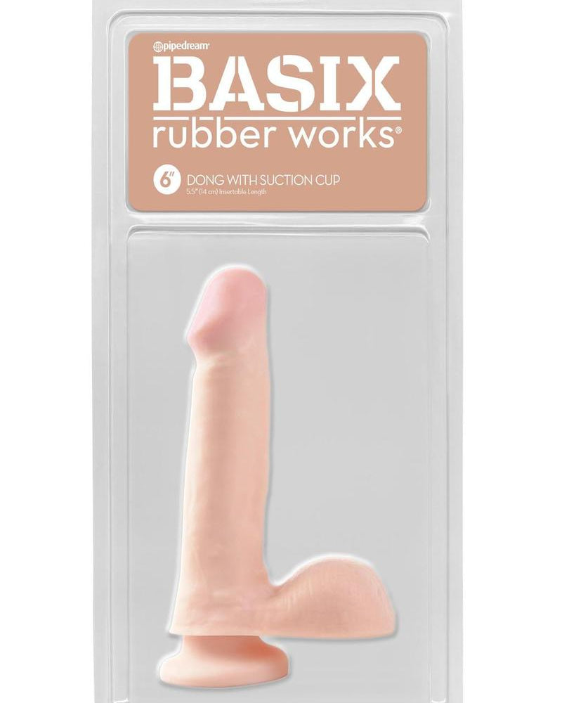 Basix Dong de 6 pulgadas con ventosa color carne