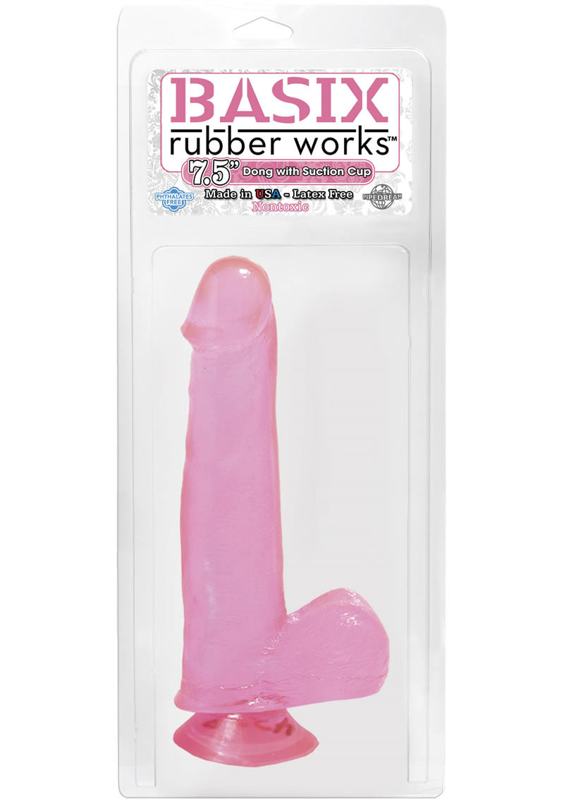 Basix Dong de 7,5 pulgadas con ventosa rosa