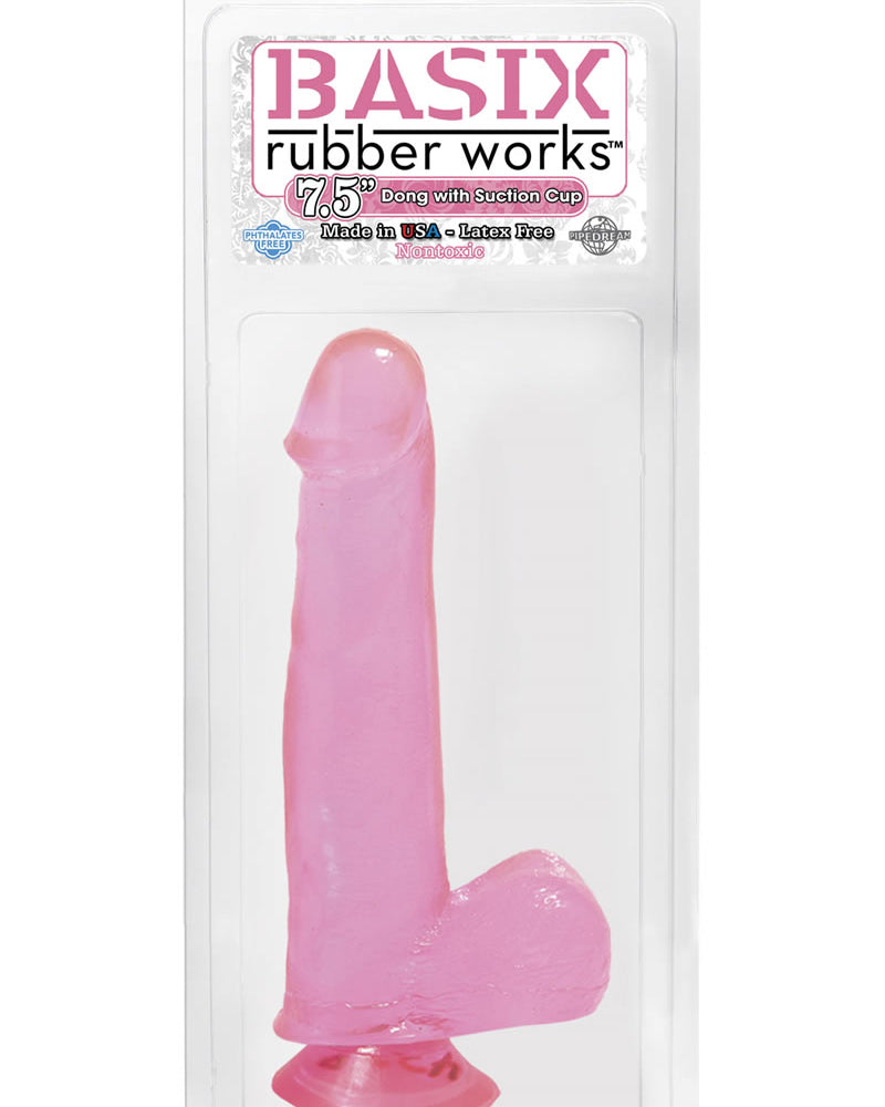 Basix Dong de 7,5 pulgadas con ventosa rosa