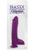 Basix 8 inch Dong with Suction Cup Purple