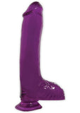 Basix 8 inch Dong with Suction Cup Purple